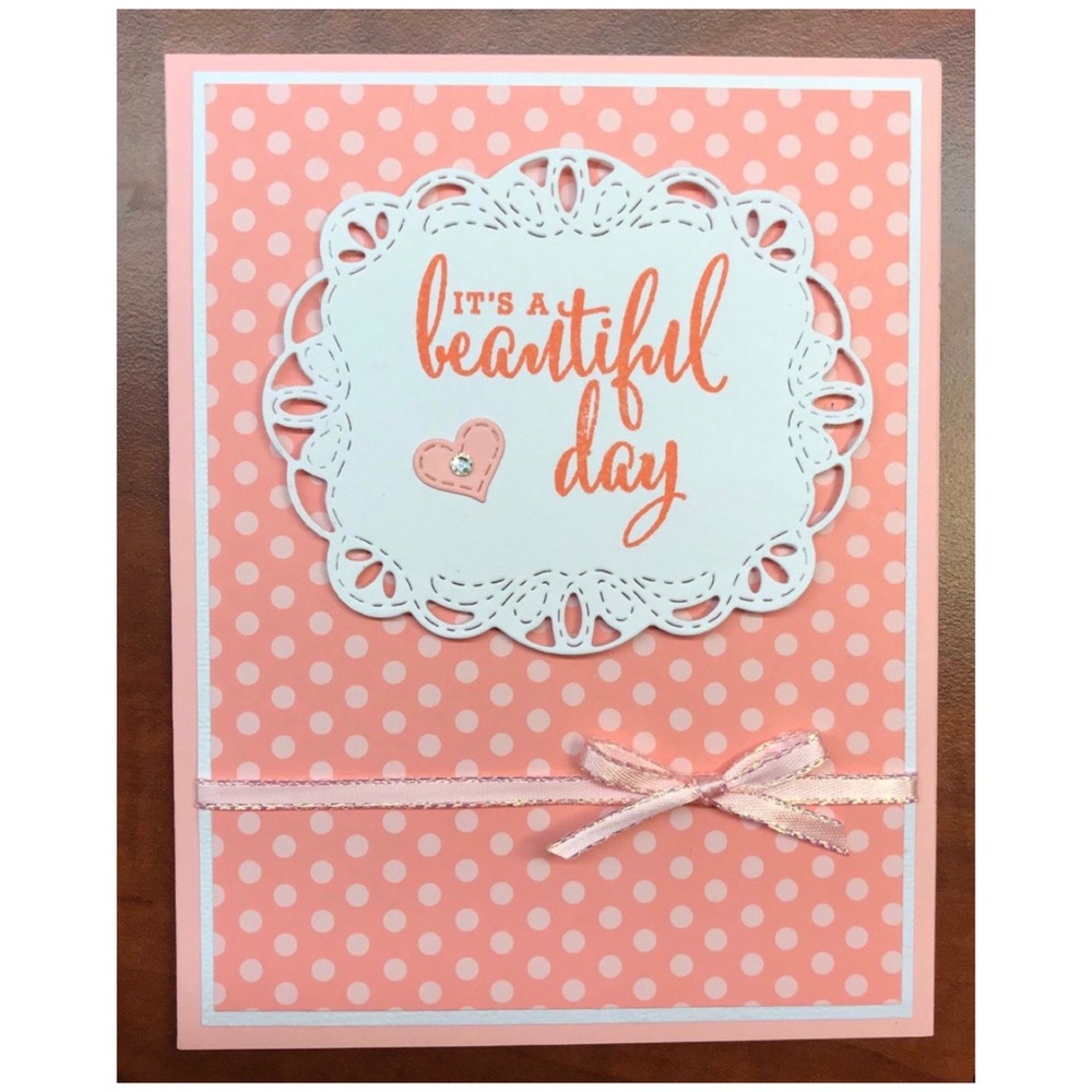 Handmade It’s a Beautiful Day Polka Dot Card